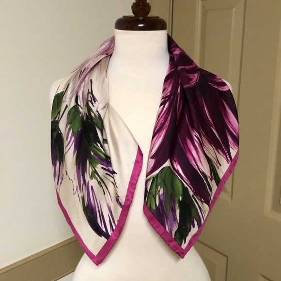 NEWTalbots Handrolled floral silk scarf - Picture 7 of 8
